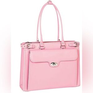 McKlein USA Winnetka 15.4 pink leather ladies laptop bag briefcase new dust bag